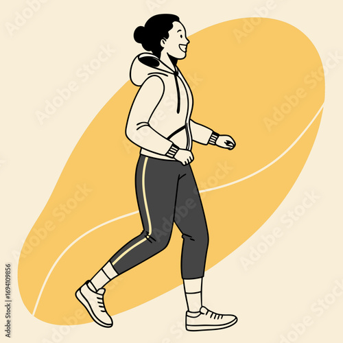Person skipping in place warm up routine