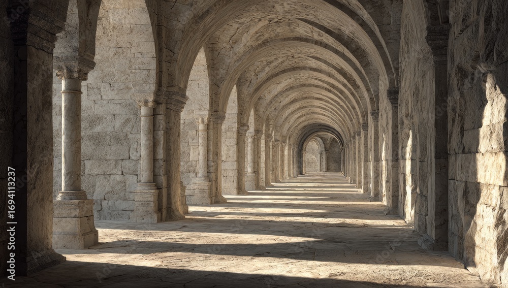 Fototapeta premium Ancient stone archway passageway