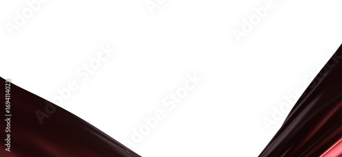 3d render of abstract red cloth falling. Silk drapery flies away.