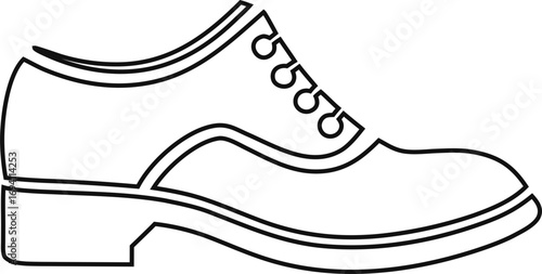 Minimal shoe outline vector silhouette icon, perfect for footwear branding, lifestyle graphics, and stylish fashion ads.