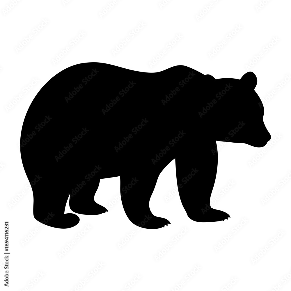 Fototapeta premium Black bear silhouette vector illustration wild animal graphic design wildlife nature predator mammal image