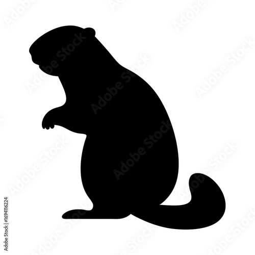 Isolated silhouette of a beaver vector illustration rodent animal beaver icon wildlife nature mascot