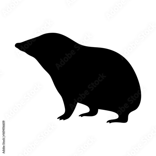 Isolated mole silhouette vector image for wildlife illustration and animal graphic design projects