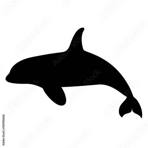 Dolphin silhouette vector illustration for marine life designs and ocean themed graphic projects use it now