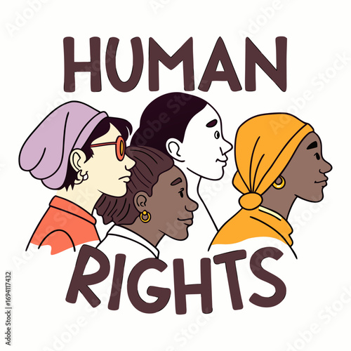 Diverse group of people advocating for human rights