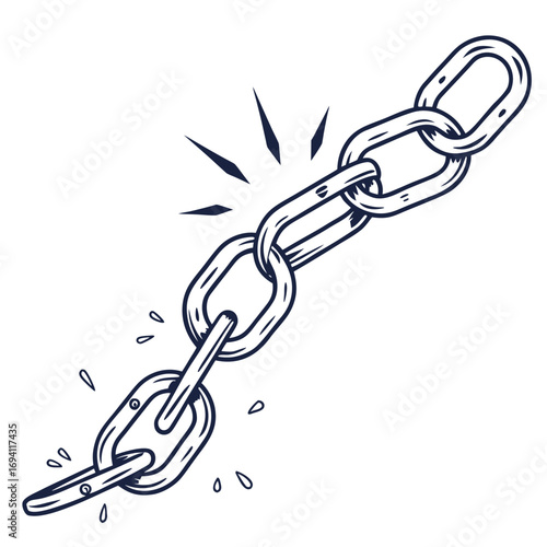 Symbol of freedom broken chains vector art