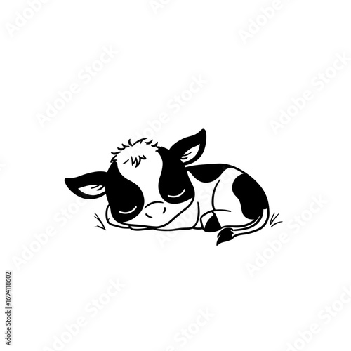 calve. calve simple black and white line art vector logo