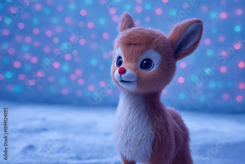 charming depiction of rudolph rednosed reindeer adorned with colorful christmas lights radiating joy and holiday