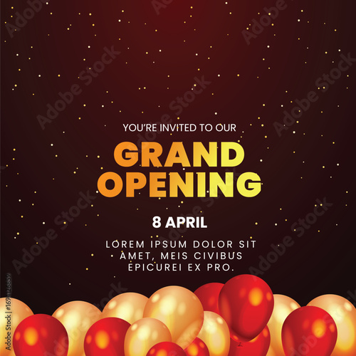 Realistic grand opening invitation Background