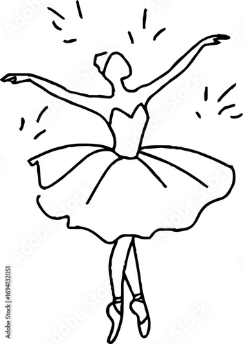 Minimalist line art ballerina silhouette for aesthetic design and decor