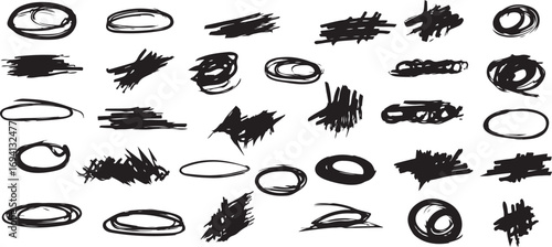 scribble shapes, abstract doodle marks, sketch hand drawn texture, rough brush elements, grunge scribble icons, messy marker strokes, ink abstract symbols, artistic hand drawn scribbles, sketch stroke