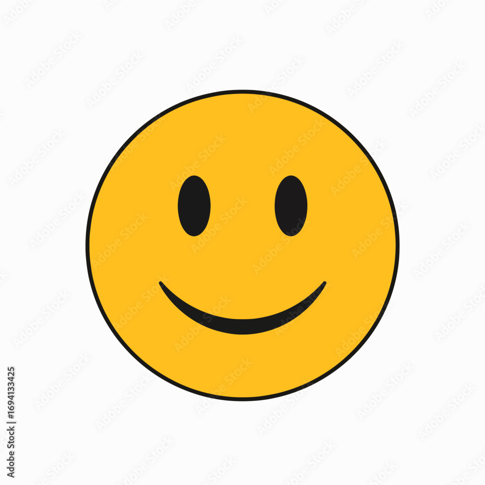 Fototapeta premium A Simple Yellow Smiley Face Icon Expressing Joy and Happiness