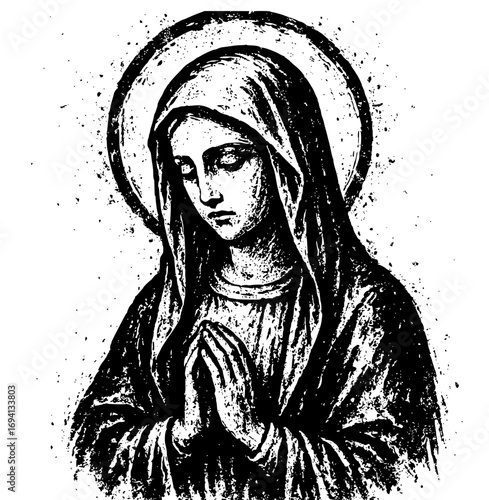 Sketch of virgin mary