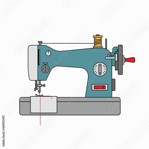 Vintage Style Electric Sewing Machine for Home Crafting and Apparel Creation