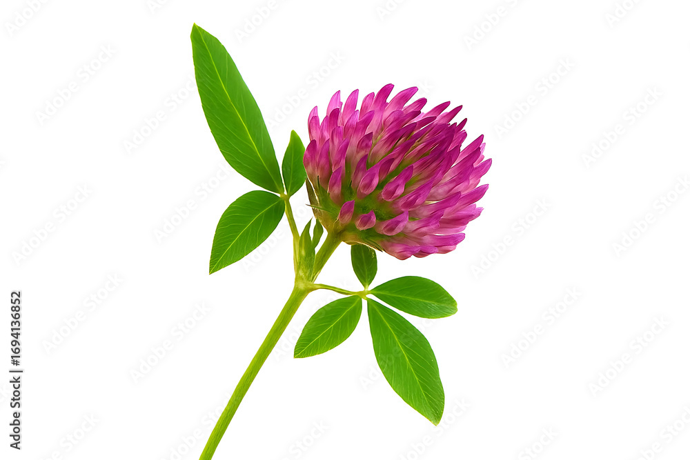 Naklejka premium Red clover flower isolated on white background cutout