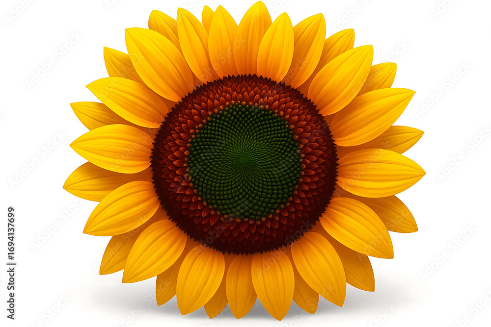Fototapeta premium sunflower bloom isolated on white