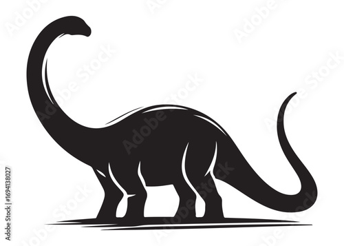 brachiosaurus logo silhouette vector, brontosaurus silhouette vector logo illustration, silhouette of a brachiosaurus dinosaur, animal wildlife brontosaurus logo silhouettes vector on white background