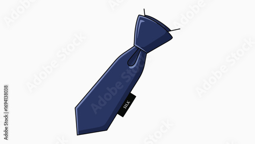 Classic blue clip-on necktie illustration, a symbol of convenient formal wear and professional business style. This pre-tied neckwear accessory is isolated on a white background for easy use