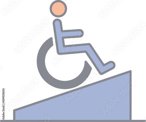 Accessibility Ramp Symbol – Flat Design Vector Icon