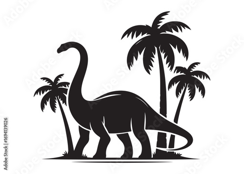 brachiosaurus logo silhouette vector, brontosaurus silhouette vector logo illustration, silhouette of a brachiosaurus dinosaur, animal wildlife brontosaurus logo silhouettes vector on white background