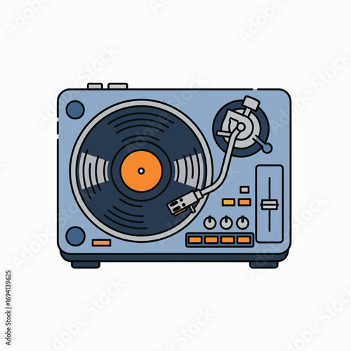 Vintage Turntable Playing Vinyl Record Music Nostalgic Audio Sound