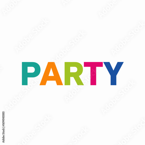 Colorful Word PARTY Celebration Fun Festive Event Design