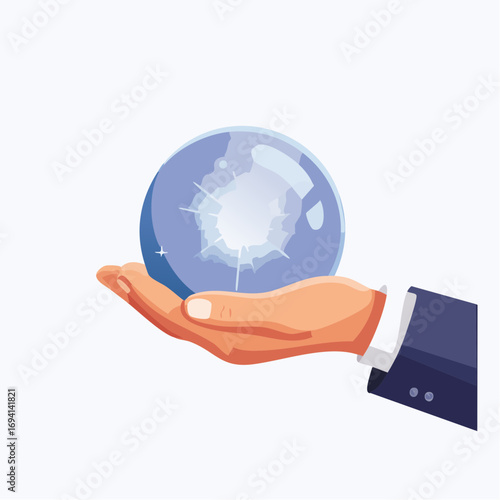 Business Hand Holding Crystal Ball