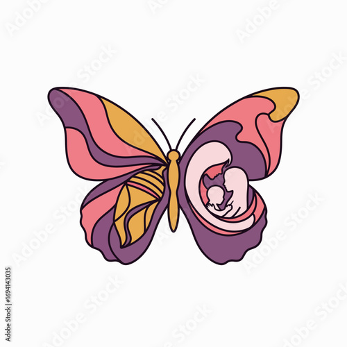 Butterfly Transformation Symbolizing Motherhood and New Life