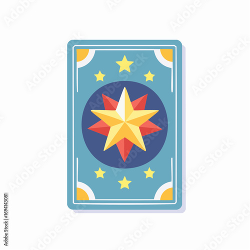 Vintage Style Tarot Card With Central Star