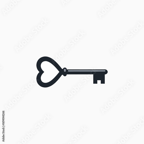 Elegant Heart Shaped Key Symbolizing Love Security and Access