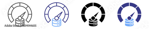 Data Velocity icon set multiple style