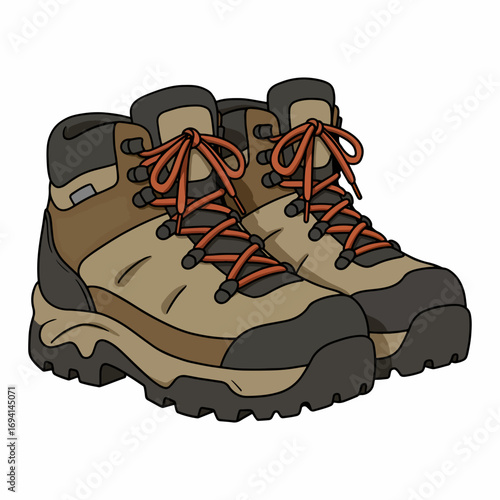 hiking boots vector illustration