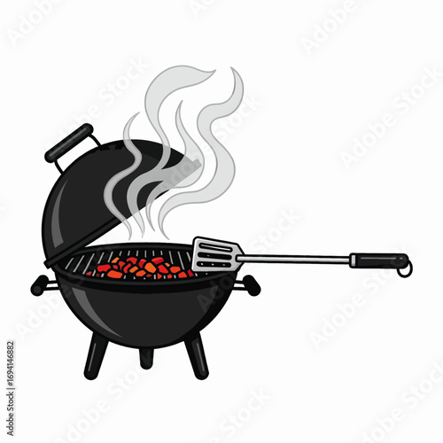 Enjoy Delicious Barbecue Food Cooking on the Grill Outdoors