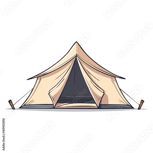 Brown Camping Tent Vector