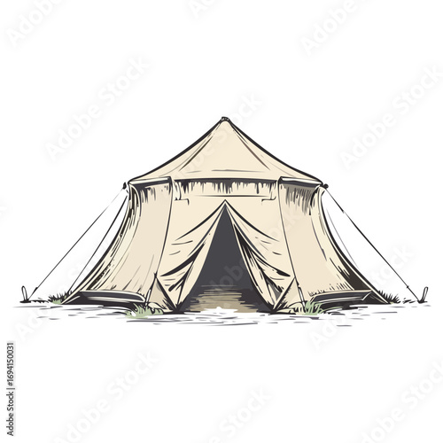 Hand Drawn Camping Tent