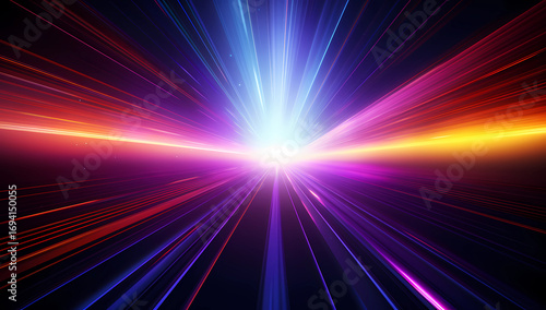 A colorful light field with purple blue and yellow