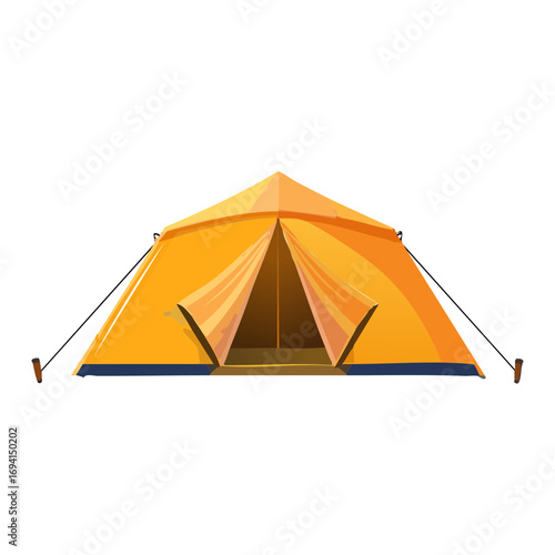 Isolated Orange Camping Tent