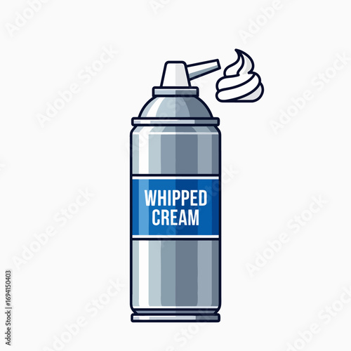 Illustration of a Whipped Cream Dispenser with Cream Erupting Out of the Nozzle