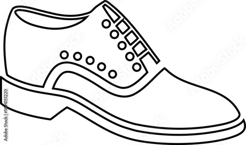 Professional shoe outline vector silhouette illustration, suitable for apparel brands, posters, and footwear marketing.