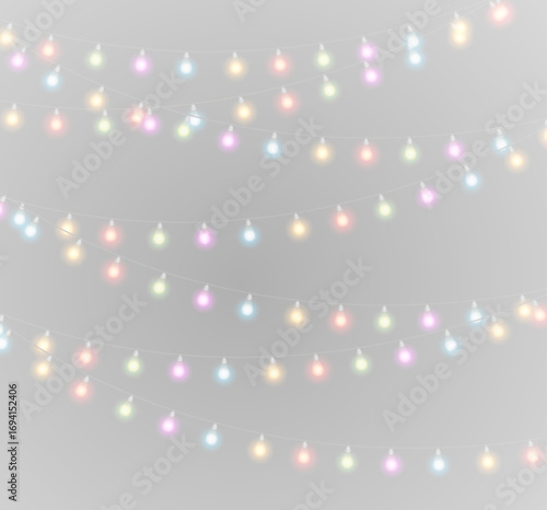 Bright glowing seasonal background with star garland png.