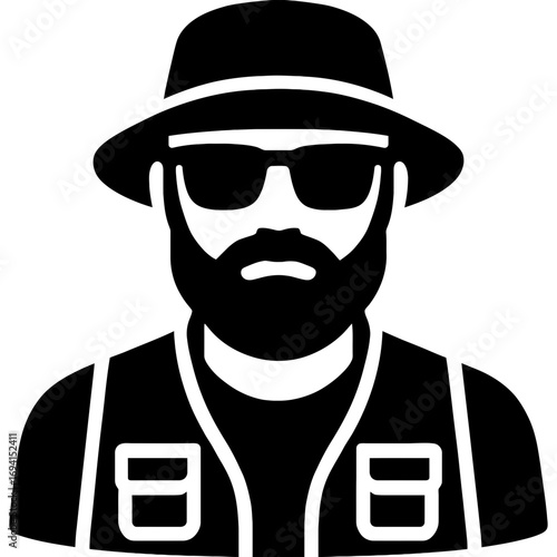 Minimalistic outdoor adventure guide silhouette