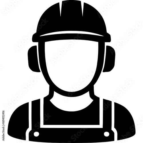 Minimalistic press operator silhouette