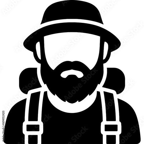 Minimalistic outdoor adventure guide silhouette