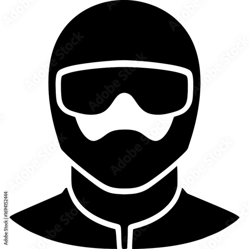 Minimalistic stunt performer silhouette