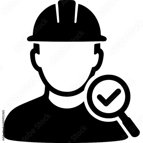 Minimalistic quality inspector silhouette