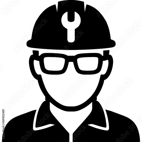 Minimalistic repair technician silhouette
