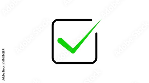 Check mark inside a circle animated. glowing neon line check mark icon animation. tick mark, done, complete 4k.