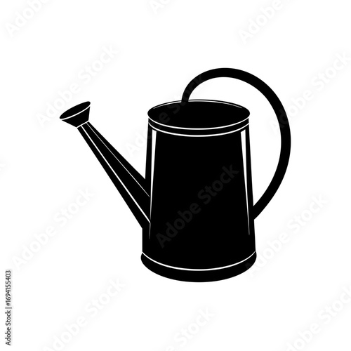 Silhouette of a watering can illustration on transparent background