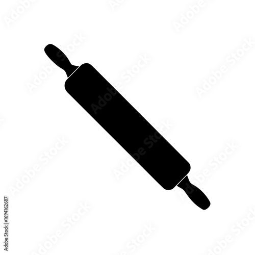 Simple rolling pin silhouette on transparent background