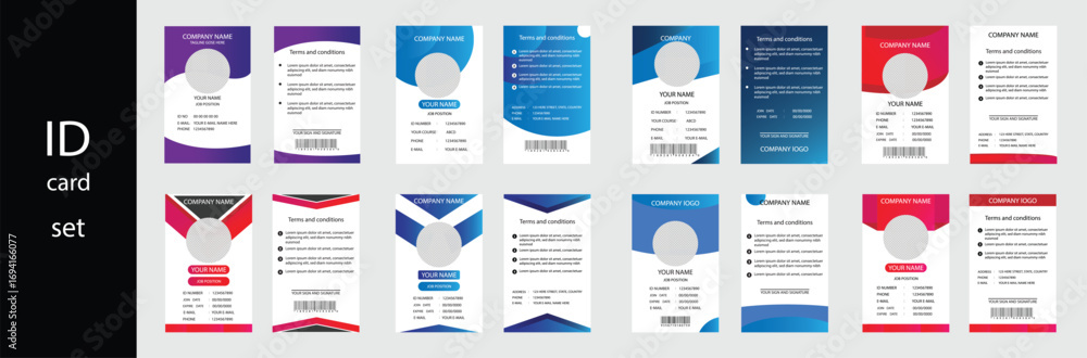Obraz premium Modern Corporate ID Card Template for Employees Clean Office Identity Card Vector.